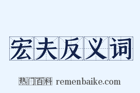 宏夫反义词是什么意思的图片